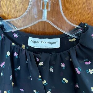 Nipon Boutique Black Floral Midi Dress